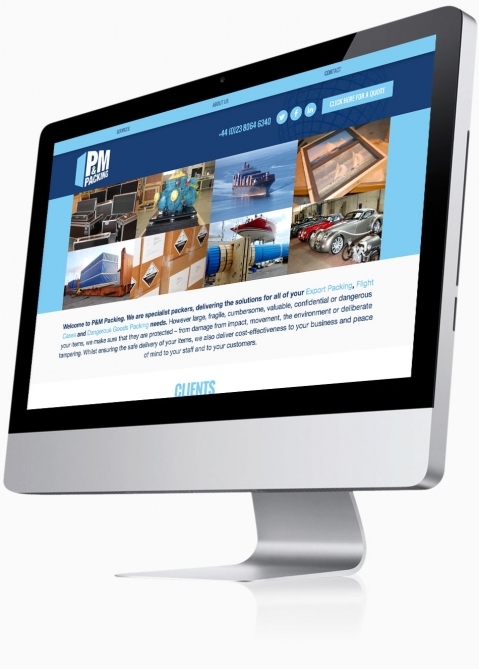 P&M Packing (Southampton) - Website Design (Home)