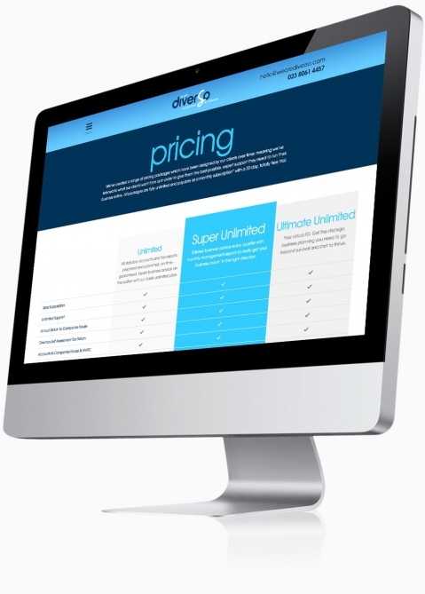 Diverso Accountants (Southampton) - Website Design (Pricing)