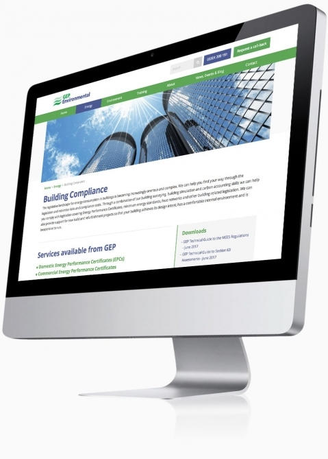 GEP Environmental (Winchester) - Website Design (Energy Service Detail)