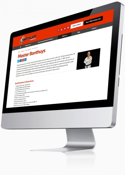 Martial Art World (Andover) - Website Design (Instructor Profile)