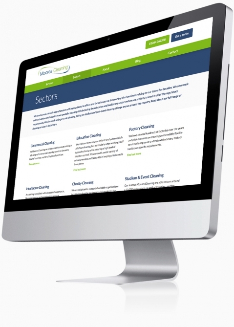 Moores Cleaning (Andover) - Website Design (Sectors)