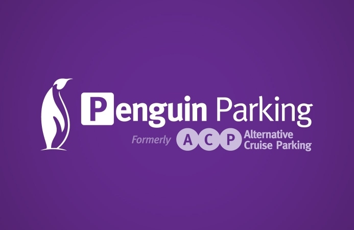 Penguin Cruise Parking (Southampton) - Logo Design (Purple Background)