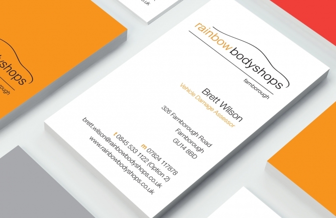 Rainbow Bodyshops (Farnborough) - Business Card Design (Front)